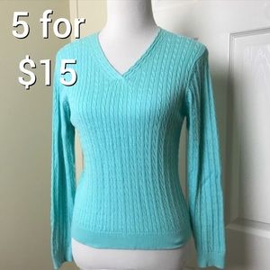 Talbots Classic Cable Knit Sweater. Size P
